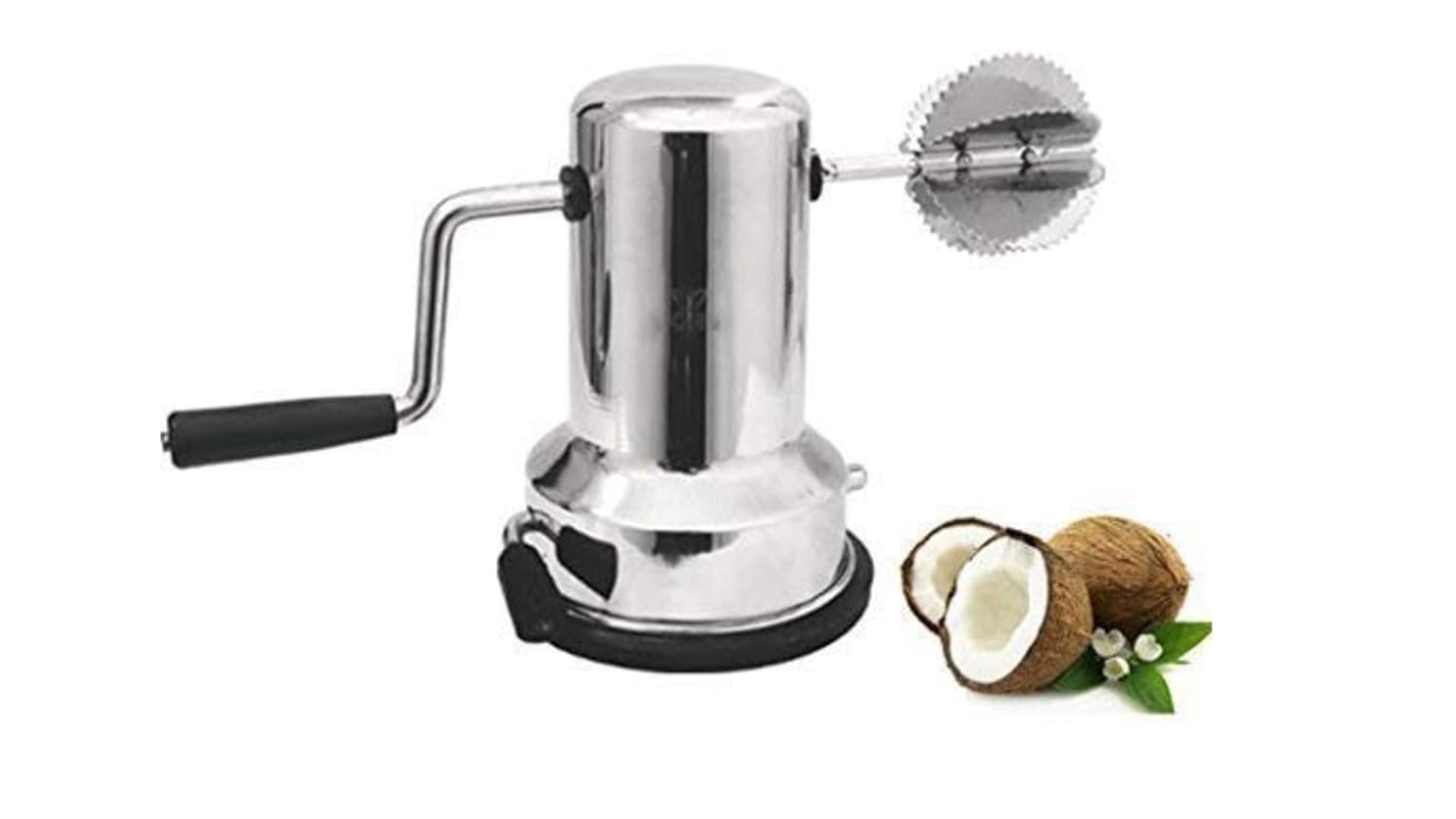 Giftock Stainless Steel Coconut Scraper | Coconut Grater with Vacuum Base
