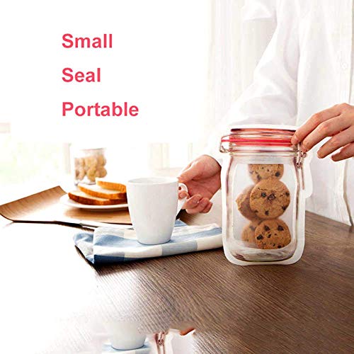 Giftock Jar Shaped Food Graded Stand Up Plastic Pouch with Zipper Pack of 9 (3 pcs Small 100 Gm, 3 pcs Medium 250 Gm, 3 pcs Large 500 Gm)