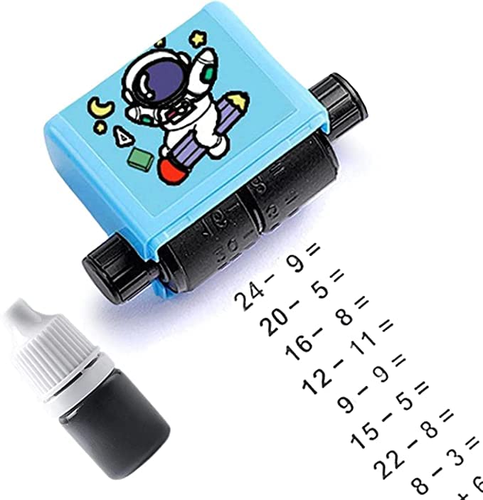 Giftock Smart Number Rolling Maths Stamps for Kids, Subtraction Maths Roller Stamp, Smart Math Roller 100 Learning Toy for Preschool, Stamp Art for Kids (Pack of 1- Multicolor) (Subtraction)