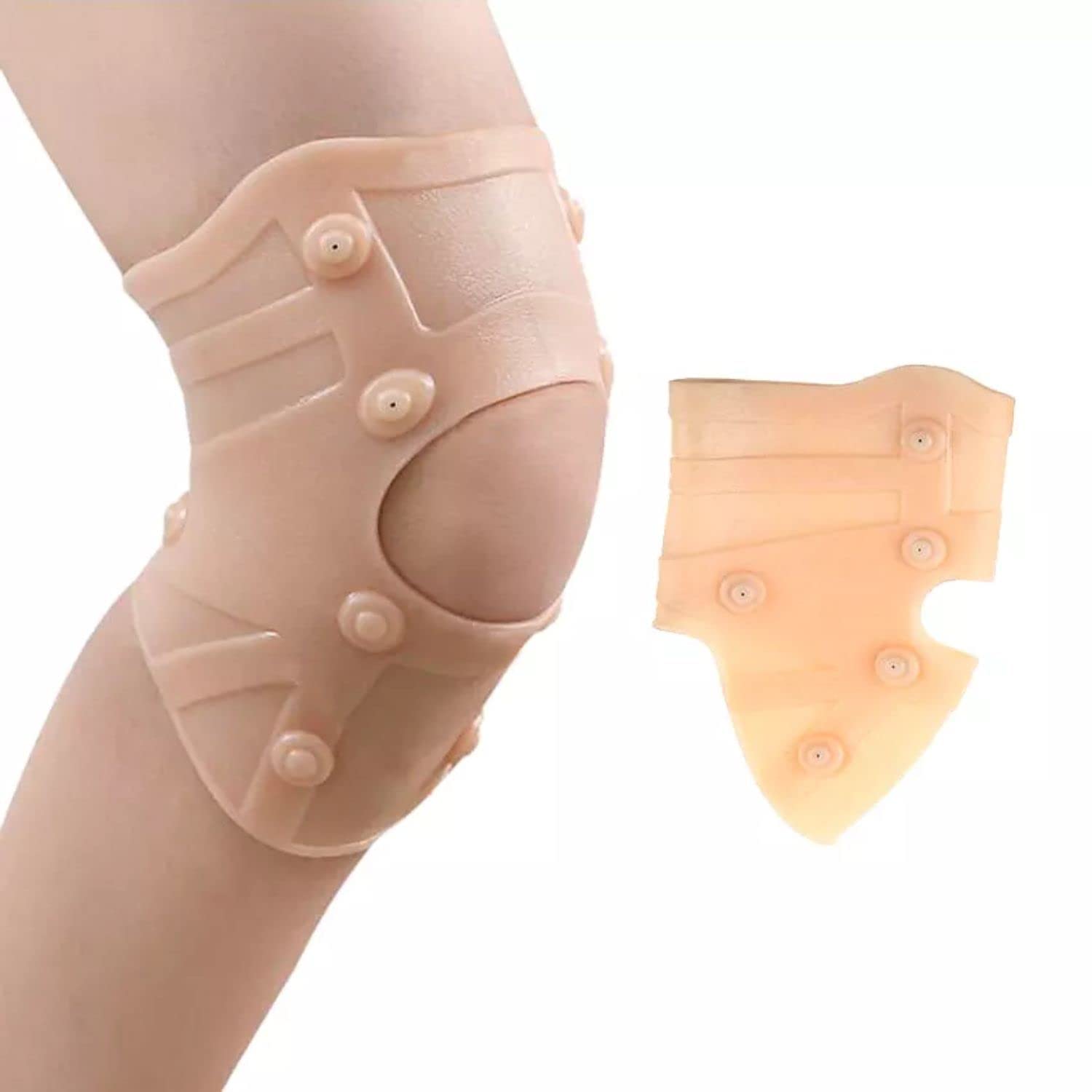 Giftock Silicone Magnet Knee Support, Orthopedic Knee Support, Knee Caps for Pain Relief, Knee Belt for Joint, Knee Support Pad, Knee Band for Running Sports Gym (1 Pcs/Multicolor)