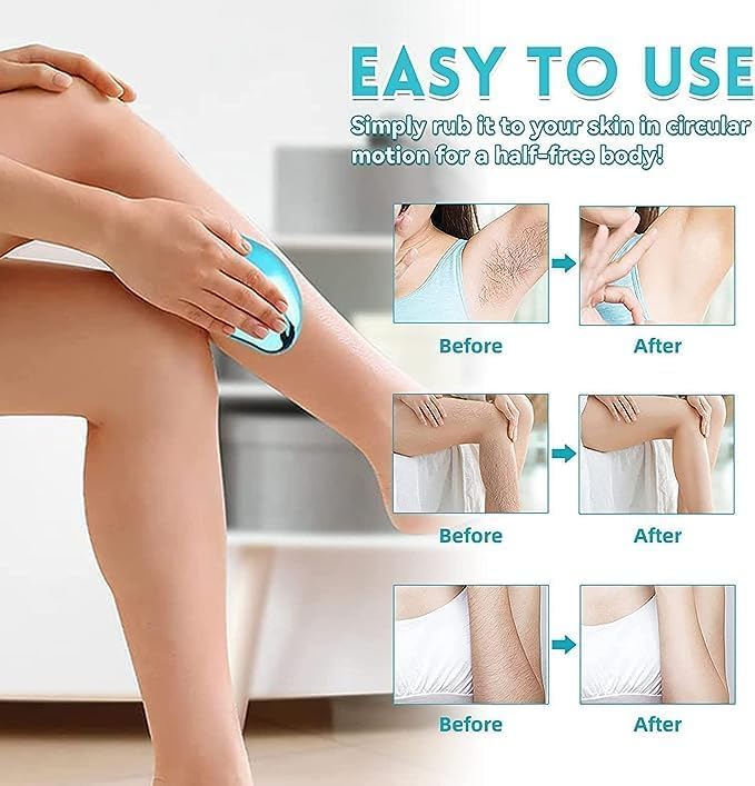 Giftock Hair Remover for Women and Men Hair removar pad Crystal Hair Eraser for Women Painless Hair Remover for Women Reusable Painless Hair Removal Stone