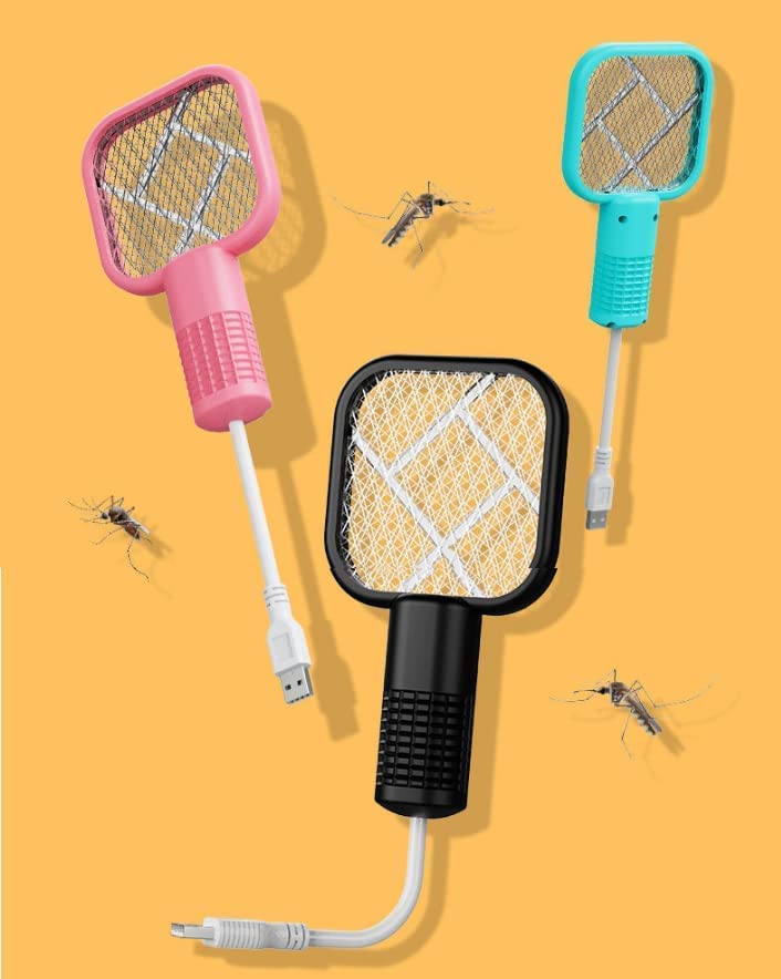 Giftock Mini Mosquito Killer Lamp 2 in 1 Multicunctional Angle Portable Bug Zapper Electric USB Rechargeable Mosquito Fly Bat Swatter Pack of 1