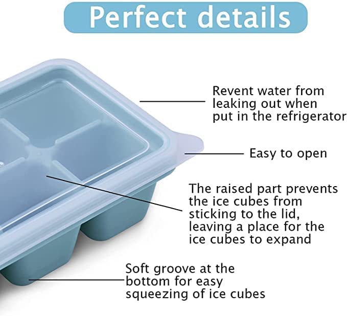 Giftock Flexible Plastic Ice Cube Tray- Cube Plastic Ice Cube Moulds & Tray with Flexible Ice Trays, Stackable Flexible & Twist Release Safe Ice Cube Molde (6 Grid Ice Cube Tray, Pack of 1)