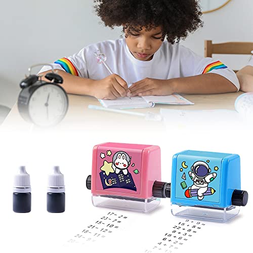 soputry Math Roller Stamp For Addition Subtraction Multiplication Division,Roller Number Teaching Practice Math Stamp Roller Digital Teaching Stamp,Math Practice Number Rolling Stamp(Multiply&Divide)