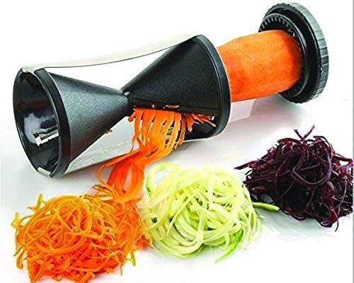 Giftock Multipurpose Slicer Cutter-Dual Stainless Steel Cutting Blades Spiral Slicer for Zucchini Spaghetti Noodles- Veg. Salad Maker Slicer for Kitchen (Watermelon Slicer)