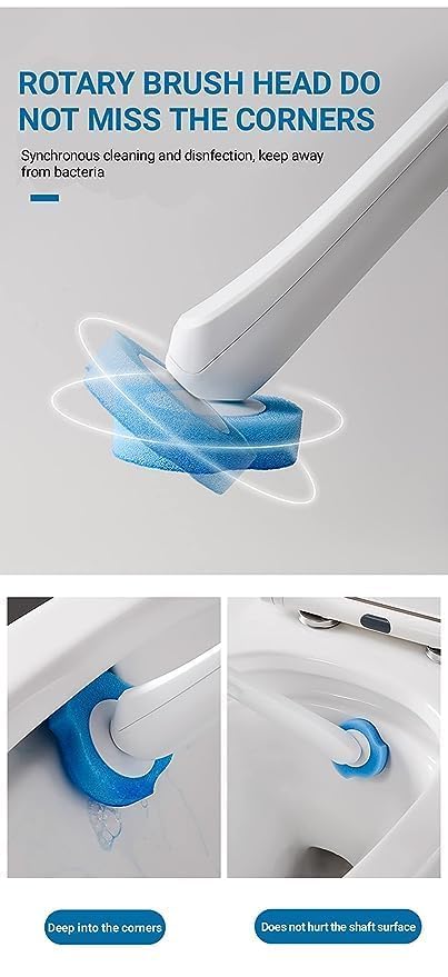 Giftock Disposable Toilet Brush, Disposable Toilet Cleaning System with Toilet Brush Refills, Toilet Brush Refills Toilet Brush and Holder Set Bathroom Accessory Sets Household Products