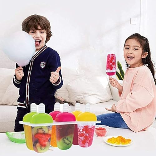 Giftock Ice Candy Moulds for Freezer Ice Pop Makers Plastic Reusable Kulfi Mould Set for Children and Adults- 100% Food Grade (Design -1)
