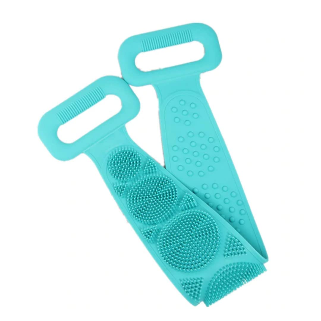 Giftock Silicone Body Back Scrubber, Double Side Bathing Brush for Skin Deep Cleaning Massage, Dead Skin Removal Exfoliating Belt for Shower, Easy to Clean,Body Brush for Bathing