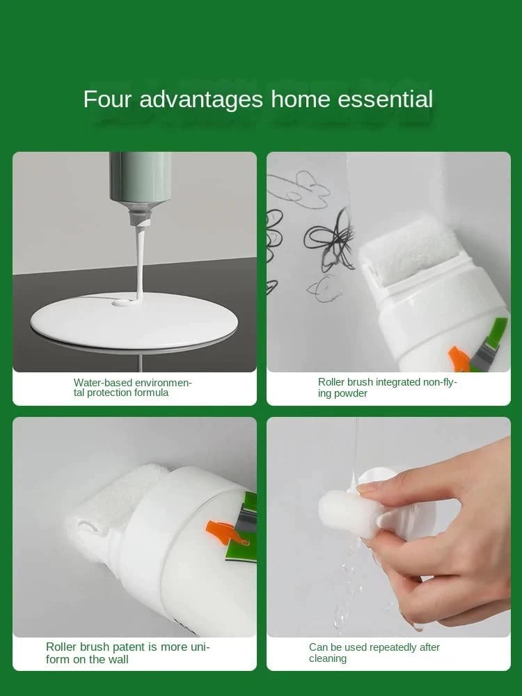 Giftock Over Small Rolling Brush Wall Paint, Wall Paint Repair Wall Paste Roller, Wall Repair Cream Rolling Brush, Eco-Friendly Graffiti Paint, for DIY Repair Renovation Removel Wall Advertisements
