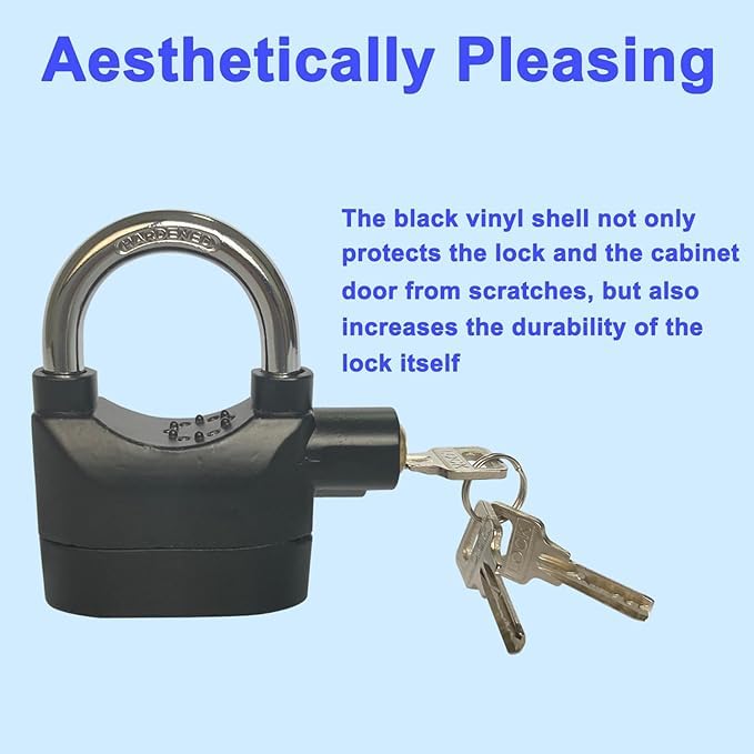 Giftock Alarm Lock Universal Security Anti-Theft Padlock 110db Siren Motion Sensor Safety for Motorcycle Bicycle Door Window | House | Office | Cycle | Bike (1Pc, Black)