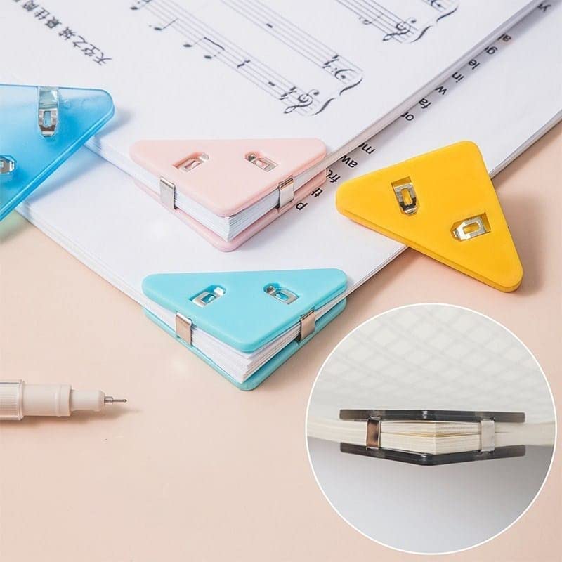 Giftock Triangular Plastic Paper Clips,Clamps for Preventing Paper Corners from Bending Ideal Tool Attaching Documents to Student Reading, Bunch or Office Clip Art 10 Pc