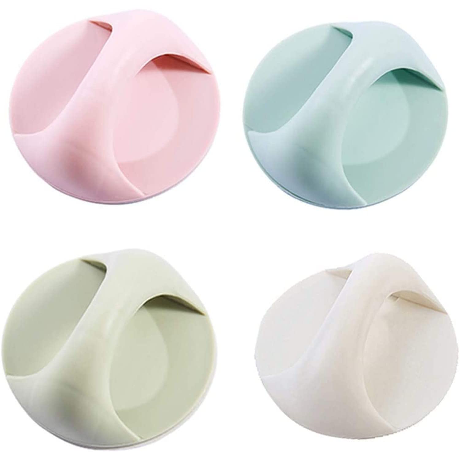 Giftock 4 Count Round Self-Stick Instant Cabinet Drawer Handle Helper Kitchen Cabinet Door Window Cupboards Handle, Sticker Convenient Opening Stick-on Handles, Self Adhesive Handle (Random Color)