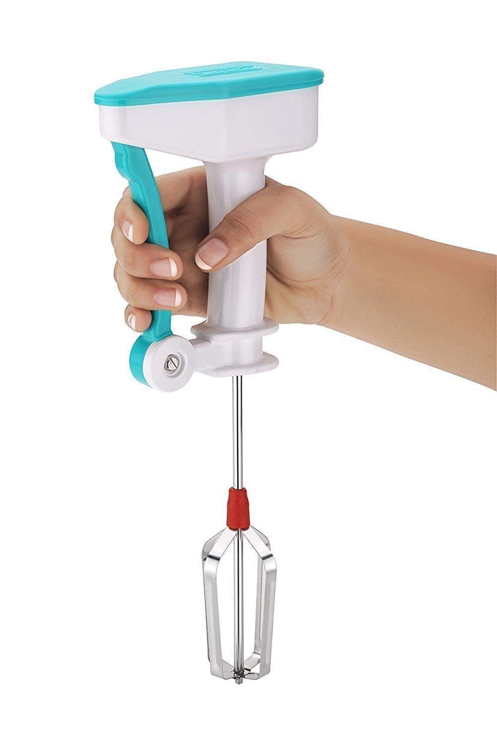 Giftock Manual Hand Press Blender- Power-Free Hand Blender Press and Relax Handle, Multi-Purpose Blender for Performance with Ss Blade Hand Beater Mixer for Coffee, Cream, Egg, Milkshake, Lassi