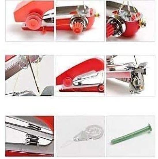 Giftock Mini Sewing Stitch Stitching Tailoring Machine for Garment Cloth Home Household Hand-Operated Manual Stapler Size