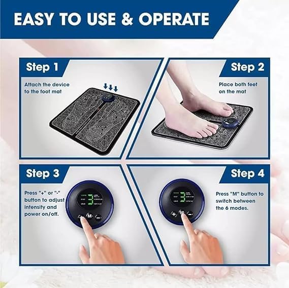 Giftock Relax & Rejuvenate: EMS Foot Massager Mat Electric - Pain Relief for Legs & Feet | Home Foot Spa Massager | Rechargeable EMS Foot massager mat, Massage Therapy for Foot