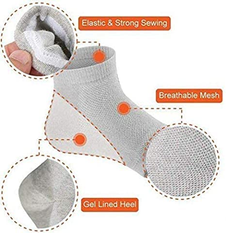 Giftock Heel Pain Relief Silicone Gel Pad Heel Protector Socks with Spa Botanical for Men and Women Cotton Socks (1 pair)