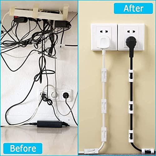 Giftock 16 PC Desktop Cable Organizer with Improved Stronger Adhesive Tape | Cable Manager, Wire Manager, Wire Clamp | Wire Clips for Cable for Wall, Wire Holder Clips Wall