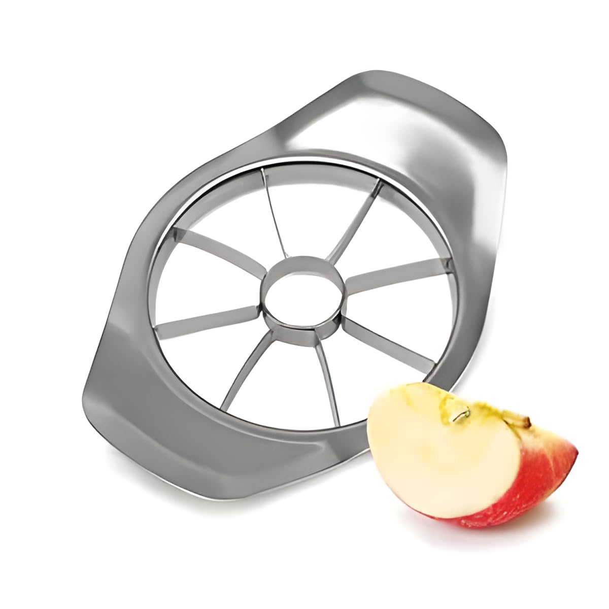 Giftock Apple Slicer, Corer, Cutter, Divider with 8 Stainless Steel Sharp Blades,Premium Dainty Gadget for Apples and More, Green (Steel Body)