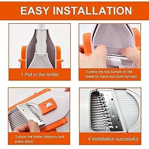 Giftock Multipurpose Slicer Cutter-Dual Stainless Steel Cutting Blades Spiral Slicer for Zucchini Spaghetti Noodles- Veg. Salad Maker Slicer for Kitchen (Watermelon Slicer)