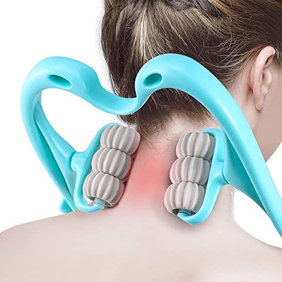 Giftock Updated 360° 6 Wheel Roller Balls Neck Massager,Trigger piont Neck Massager for Pain Relief deep Tissue
