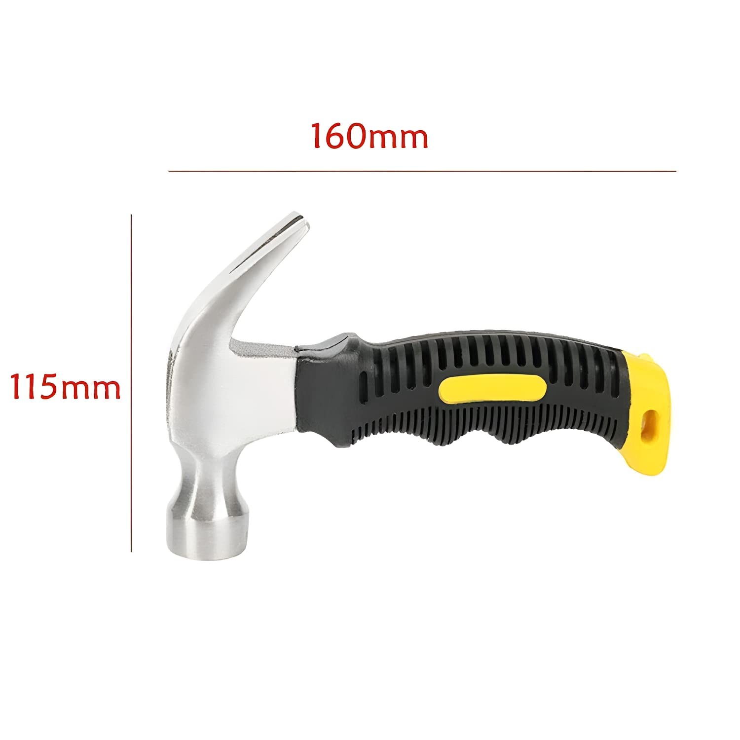 Giftock Mini Hammer Hathodi - Carpenter Claw Hammer Horn Hammer Lifesaving Broken Window Hammer Handle Rubber Grip, 1PCS Small Hammer Stubby Mini Claw Hammers Short Handle Grip