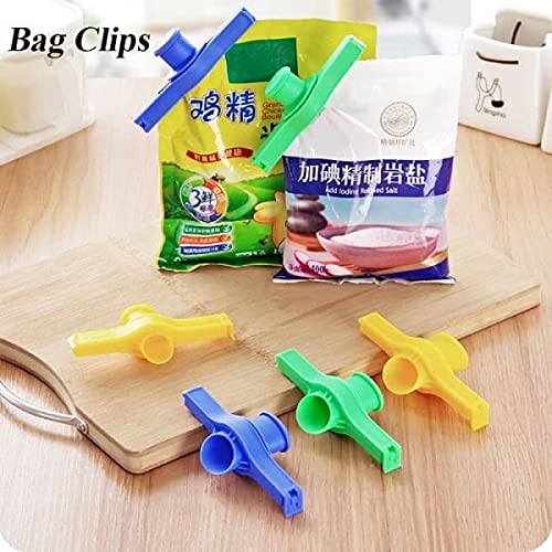 Giftock 2 Pcs Food Bag Sealing Clip Multi functional Food Preservation Seal Clip with Large Discharge Nozzle (Multi color)
