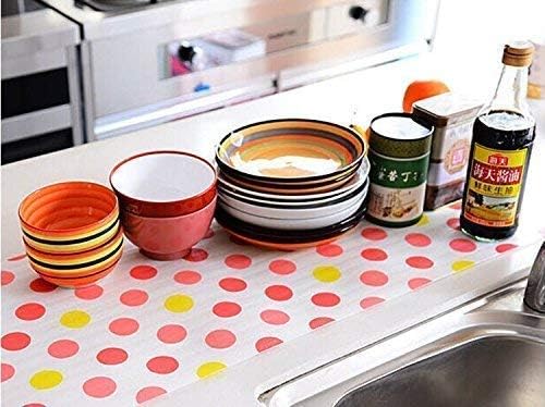 Giftock Kitchen Cabinet Disposable Mat- Multipurpose Waterproof Non-Slip Kitchen Drawer Wardrobe Mat, Shelf Liners for Kitchen Cupboard Liners, Table Drawer Mat, Refrigerator (45x300) (2)