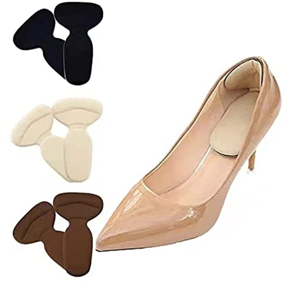 Giftock 6pcs Shoe Insole Reusable Soft Shoe Inserts Heel Cushion Pads Self-Adhesive Foot Care Protector Grips Liners Loose Shoes -Heel Pain Relief Bunion Callus Blisters for Men & Women-3 Pairs