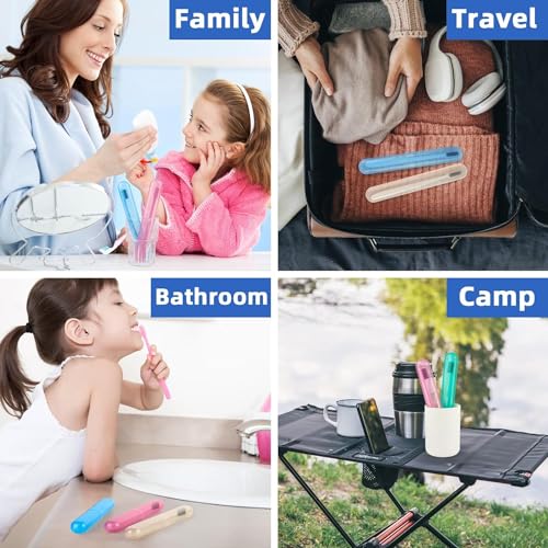 Giftock Toothbrush Holder Cover Case Storage Box Capsule Shape for Bathroom,Travelling Portable (Multi-Color-Plastic) (4)