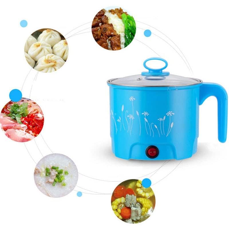 Giftock 1.6L Multi-Function Electric Cooker with Steamer | Non-Stick Pot | Portable Rice Cooker & Food Container | Electric Heating Lunchbox (Multi-Color)