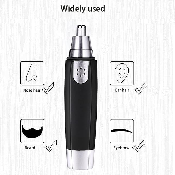Giftock  3 in 1 Electric Nose & Ear Hair Trimmer for Men & Women | Dual-edge Blades |Painless Nose and Ear Hair Remover Trimmer Eyebrow Flawless Electronic (black)