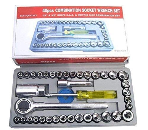 Giftock Automobile Box Wrench Sleeve Suit Auto Car Repair Hardware 40 in 1 Pcs Tool Kit and Screwdriver and Socket Set