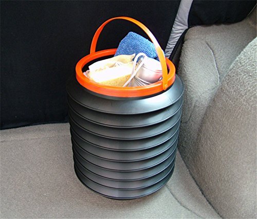 Giftock 4L Collapsible Car Dustbin Pop Up Trash Can Foldable Waste Bin Garbage Storage Rubbish Organizer for Diwali, with Adjustable Hanging Strap for Car, Van, SUV, Truck (Black, 1pc)