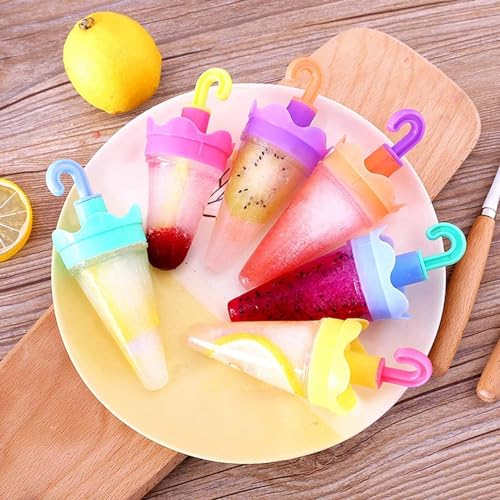 Giftock Ice Candy Moulds for Freezer Ice Pop Makers Plastic Reusable Kulfi Mould Set for Children and Adults- 100% Food Grade (Design -1)
