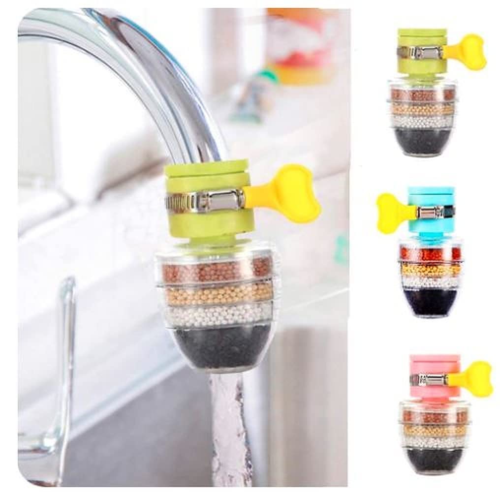 Giftock Activated Carbon Faucet Water Filters Universal Interface Home Kitchen Faucet Tap Water | Tap filter Multilayer | Clean Purifier Filter Cartridge Five Layer Water Filter-Pack of 1