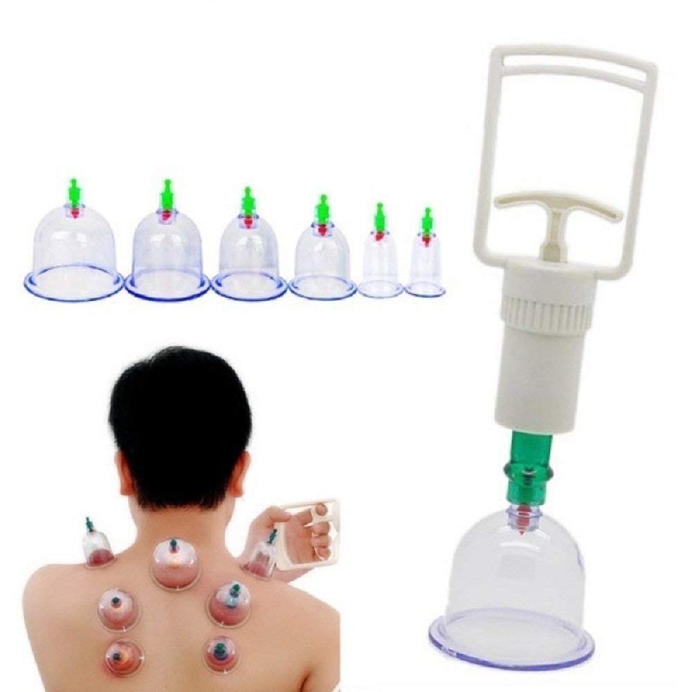 Giftock 12 Pcs Massage Cans Cups Vacuum Cupping Kit Pull Out Vacuum Apparatus Therapy Relax Massager Body Suction Pumps Hijama Cupping Kit Set