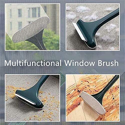 Giftock Multifunctional Screen Brush 2-in-1 Mesh Cleaning Brush Wiper with Extended Handle Window Cleaning Brush Net Cleaner Double-Sided Window Cleaner Window Mesh Cleaner (Multicolor)