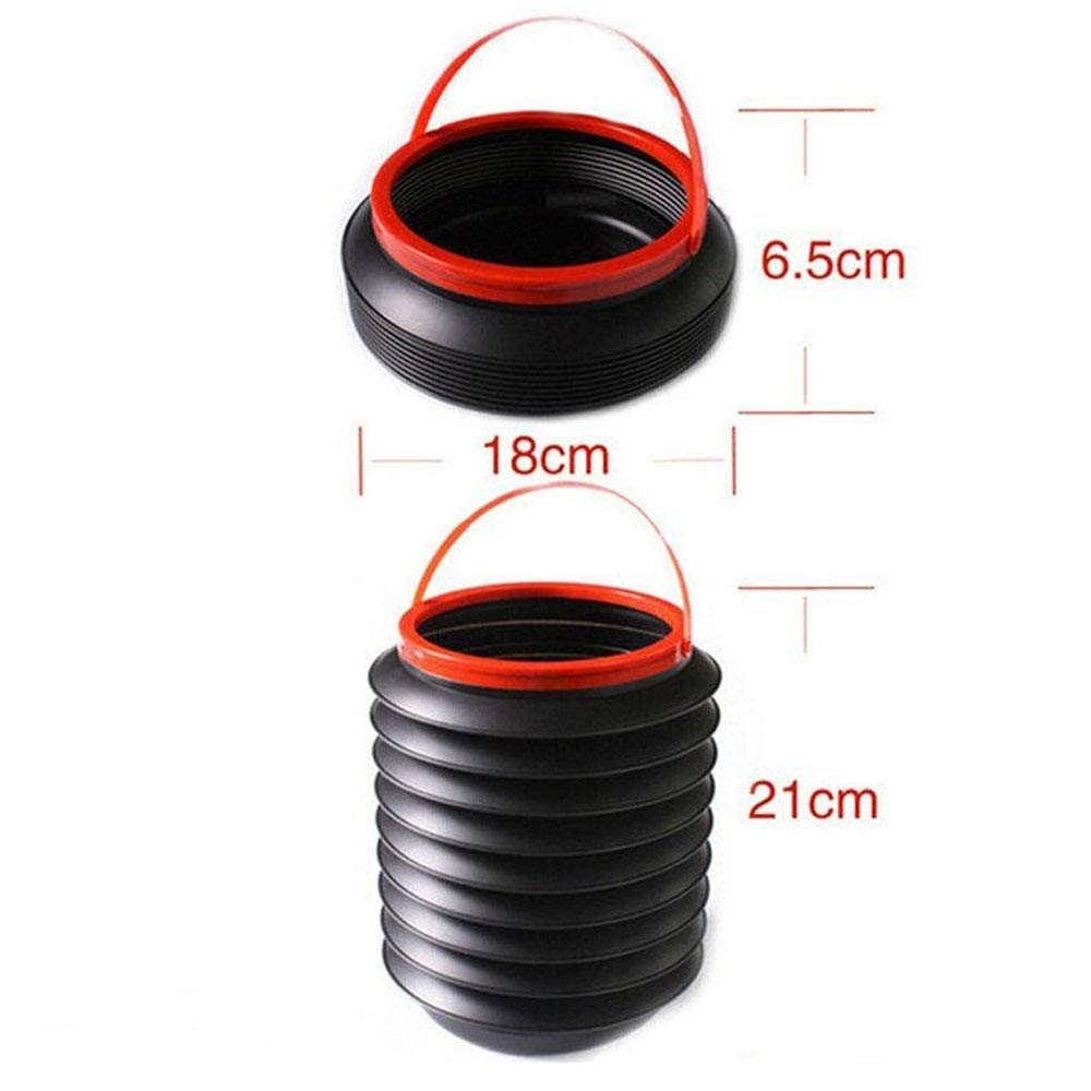 Giftock 4L Collapsible Car Dustbin Pop Up Trash Can Foldable Waste Bin Garbage Storage Rubbish Organizer for Diwali, with Adjustable Hanging Strap for Car, Van, SUV, Truck (Black, 1pc)