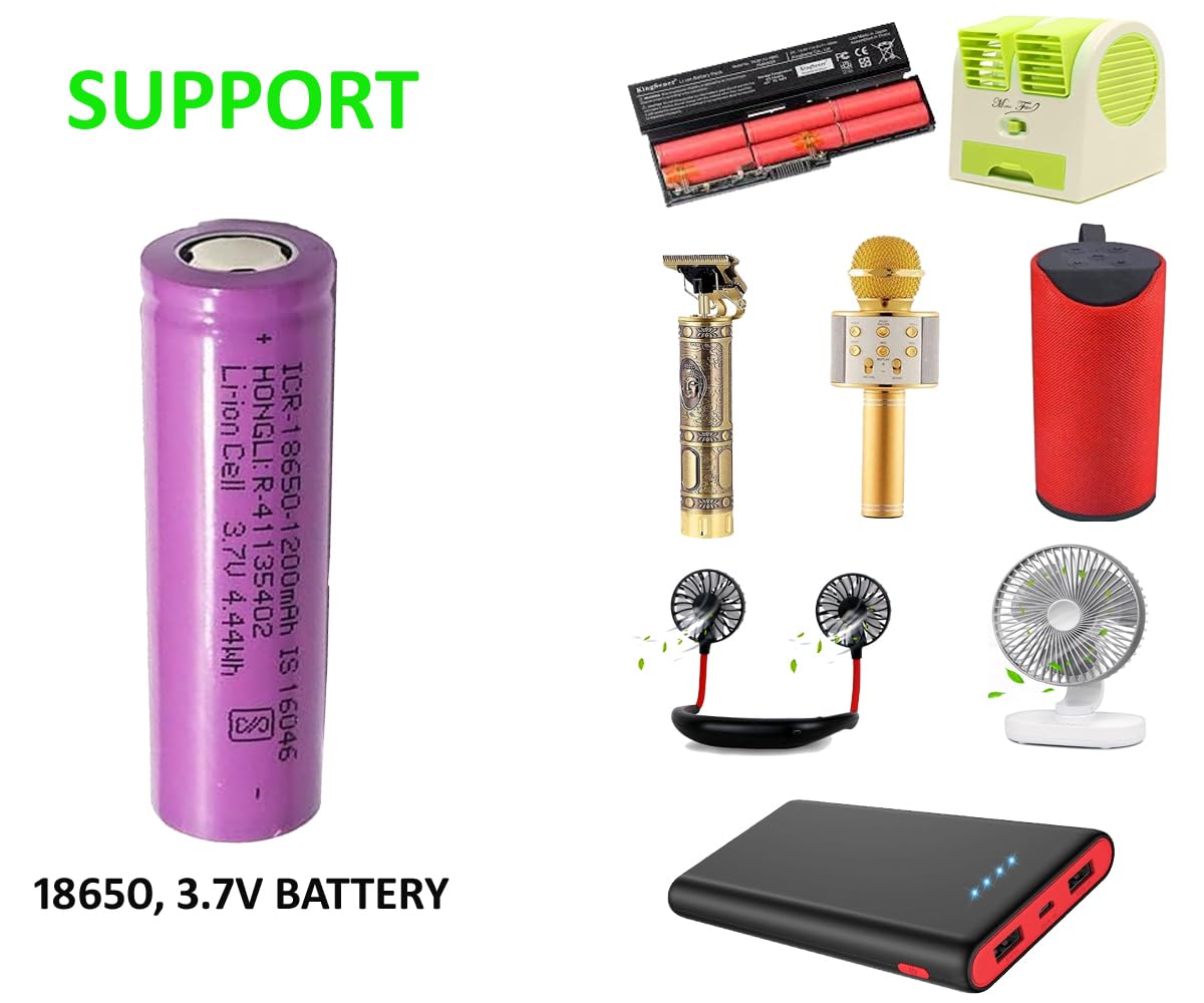 Giftock Hongli Lithium Ion 1200mAH Rechargeable Original Power Ultra Boost High Capacity Cell Batteries, LED, Bluetooth Speaker, Laptops, Power Bank and Torch Etc. - Pack of 2