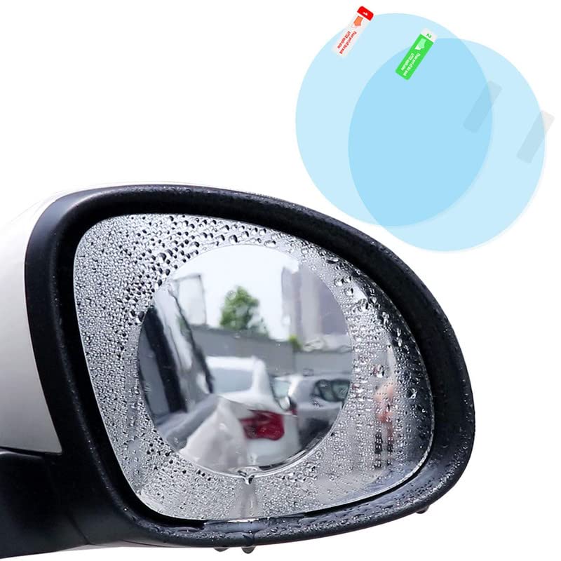 Giftock Rain Guard Waterproof Oval Anti Fog Rain Proof Film PET Material Accessories Right Car Mirror for All Vehicles - Set of 2