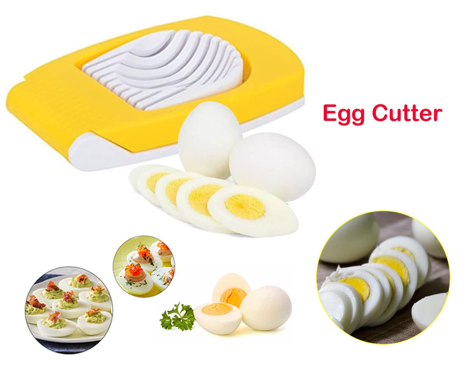 Giftock Plastic Multi Purpose Egg Cutter/Slicer with Stainless Steel Wires