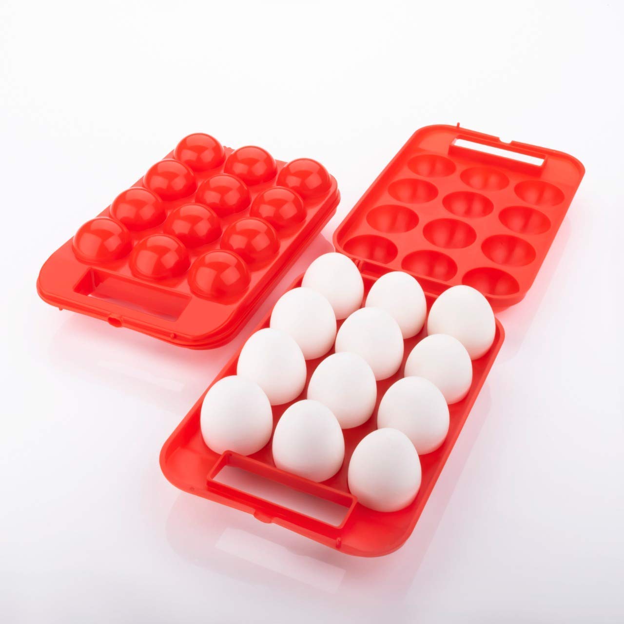 Giftock Portable Plastic Egg Holder Carrier Storage Box for 12 Eggs, 1 Piece, Multicolour.