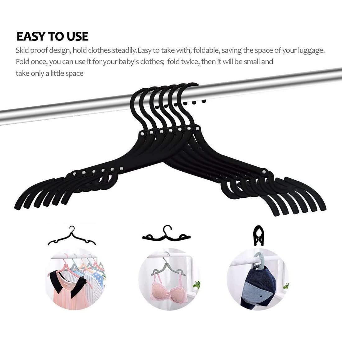 Giftock Portable Folding Clothes Hangers Foldable Clothes Drying Rack - Set of 1