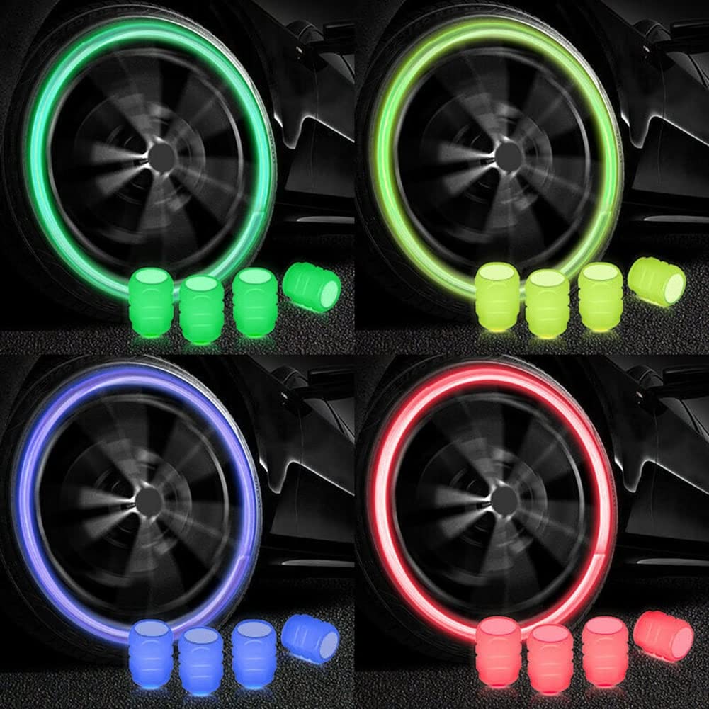 Giftock LED (Pack Of 4) Sunlight Or Flash Light Recharge Tyre Wheel Valve Cap Flashing Lights Chargeble LED Flash Light Set for Car Bike Bicycle Motorcycle Tricycle Golf Cart Tire Motion Movement Activated ( Multi Color )