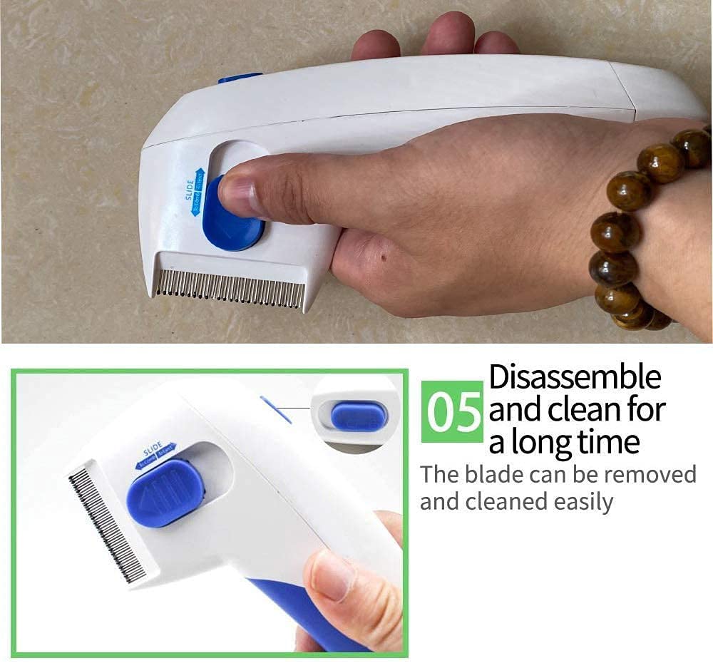 Giftock Square Portable Electric Flea Comb for Dog, Puppy, Cat, Kitten || Pet Comb for Removing Lice, Ticks and Flea