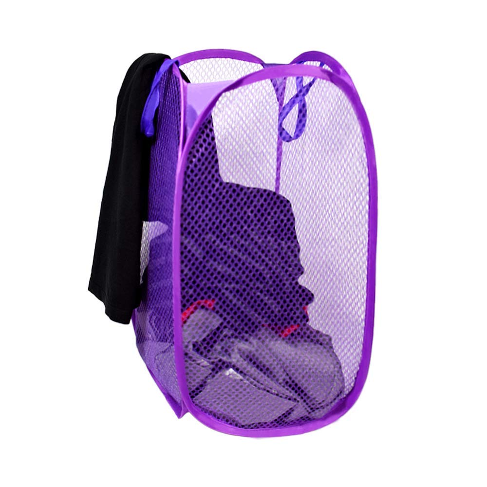 Giftock Net Laundry Bag Foldable and Collapsible with Easy to Carry Handle- for Home, Dorms, Hostel, Toy Storage (Multicolor) 30 Liter