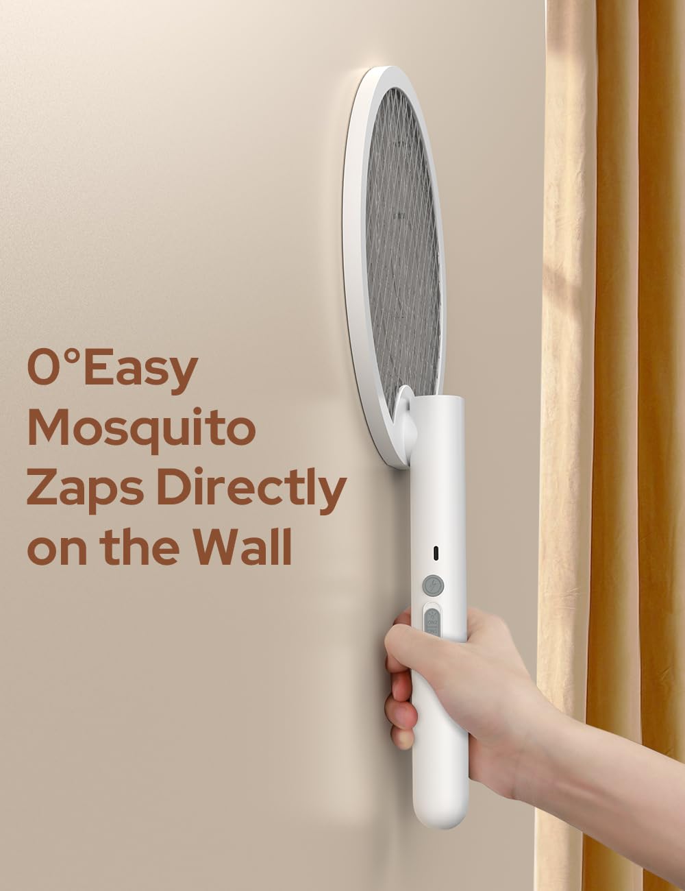 Giftock Foldable Swivel Mosquito Bat, 3 in 1 Mosquito Racket USB Rechargeable, Bug Zapper Electric Fly Swatter with UV Light Lamp, Hangable Mosquito Swatter Racket w/Long Lasting Lithium-ion Battery