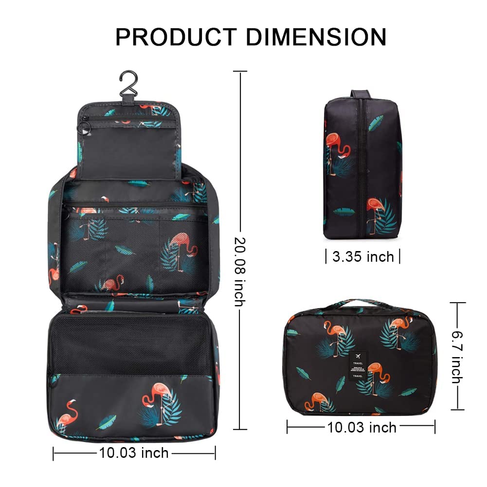 Giftock Cosmetic Hanging Toiletry Bag for Men Women Travel Organizer Accessory Waterproof Nylon Makeup Shaving Kit Pouch Bag for Men Women