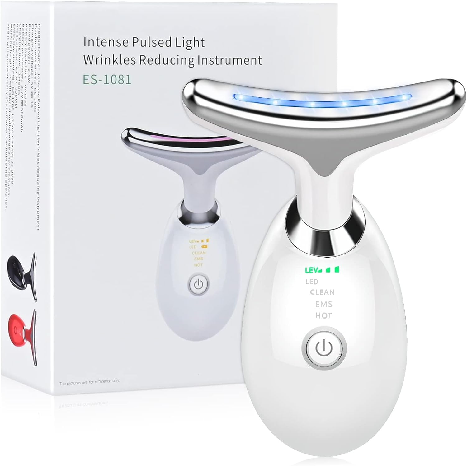 Giftock Neck Face Massager, Firming Wrinkle Removal Tool, Vibration Massager with 3 Color Modes for Skin Tightening Face Sculpting