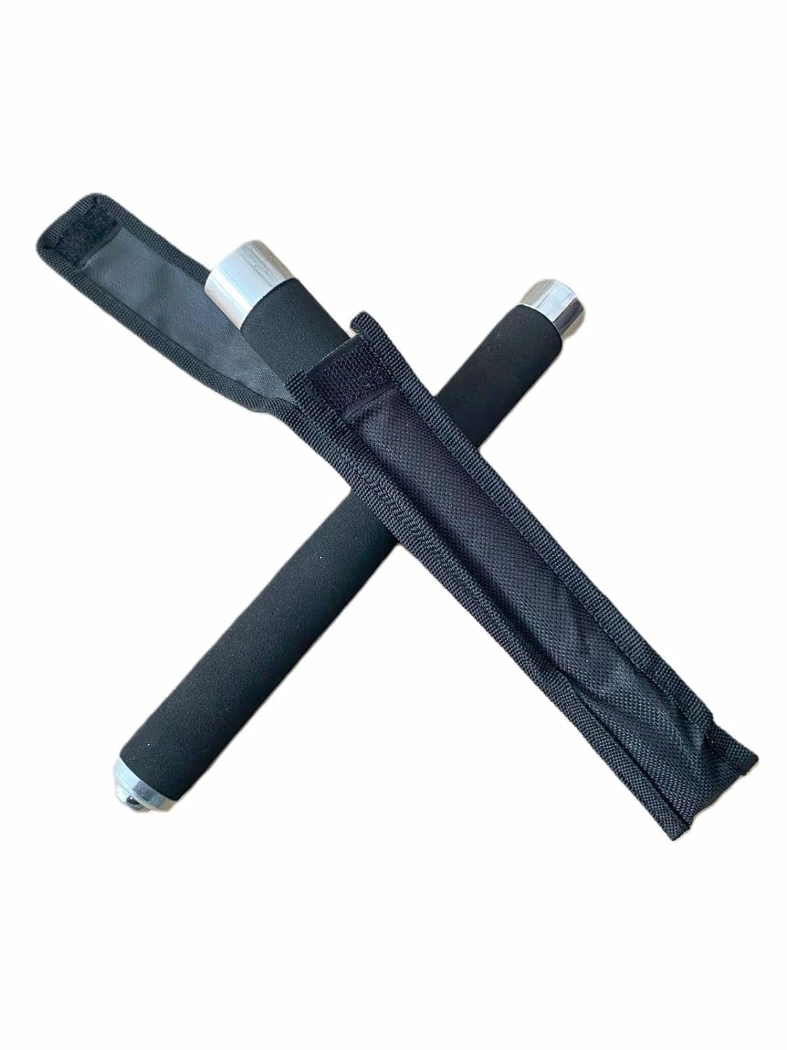 Giftock Personal Stick Safety for Men and Women with Nylon Bag Cover Professional Multitool Comfotable Grip Foldable Stick (Silver Black)